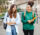 Two college students walking to class